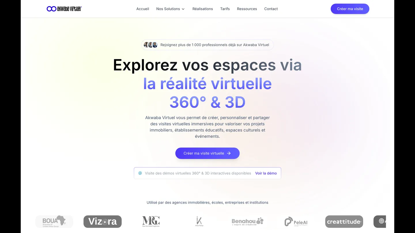 Page d'accueil de la plateforme Akwaba Virtuel